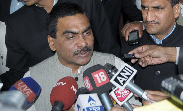 Suspended Congress MP from Vijaywada, L Rajagopal, who used pepper spray in Lok Sabha during the introduction of controversial Telangana Bill, talks to media in New Delhi on Thursday - PTI Suspended Congress MP from Vijaywada, L Rajagopal, who used pepper spray in Lok Sabha during the introduction of controversial Telangana Bill, talks to media in New Delhi on Thursday - PTI